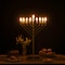 Vintiquewise Large Antique Gold Nine Branch Electric Chabad Style Hanukkah Menorah with Flame Shaped LED Bulbs QI004626 - alternate 6